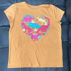 The Children's Place Orange Dinosaur Heart Tee